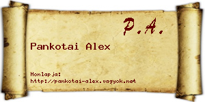 Pankotai Alex névjegykártya